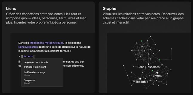 Fonctionnalités d'Obsidian