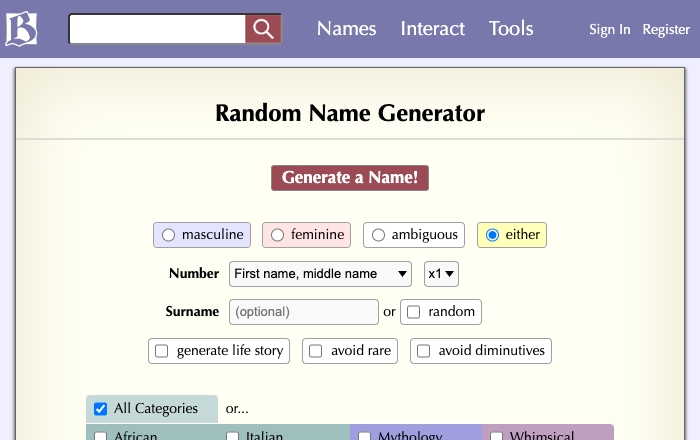 Behind the name Random Generator