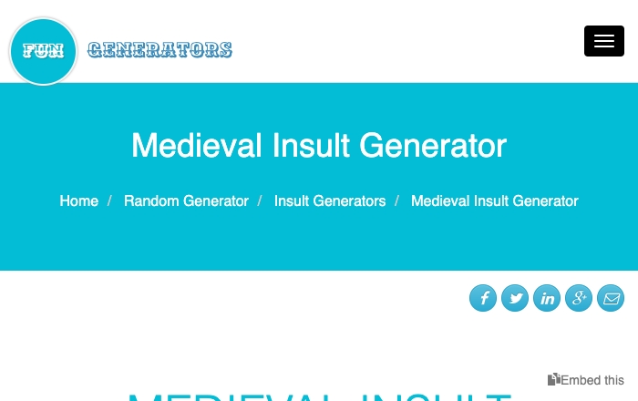 Medieval Insult Generator